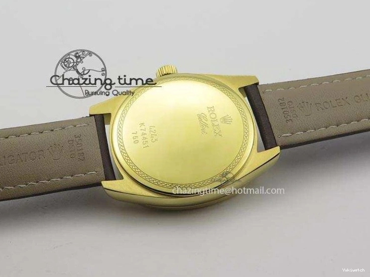 On YG A2824 Leather Brown Dial Date Cellini Strap Numeral White 0318